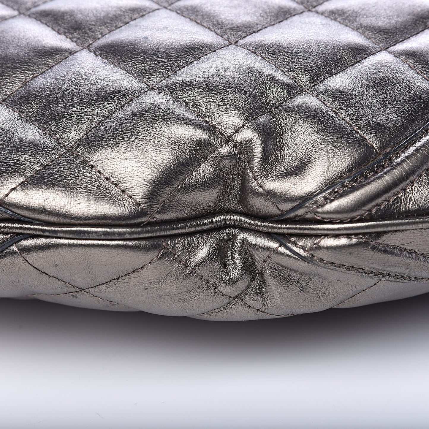 Metallic Calfskin Quilted Hoxton Hobo Nickel