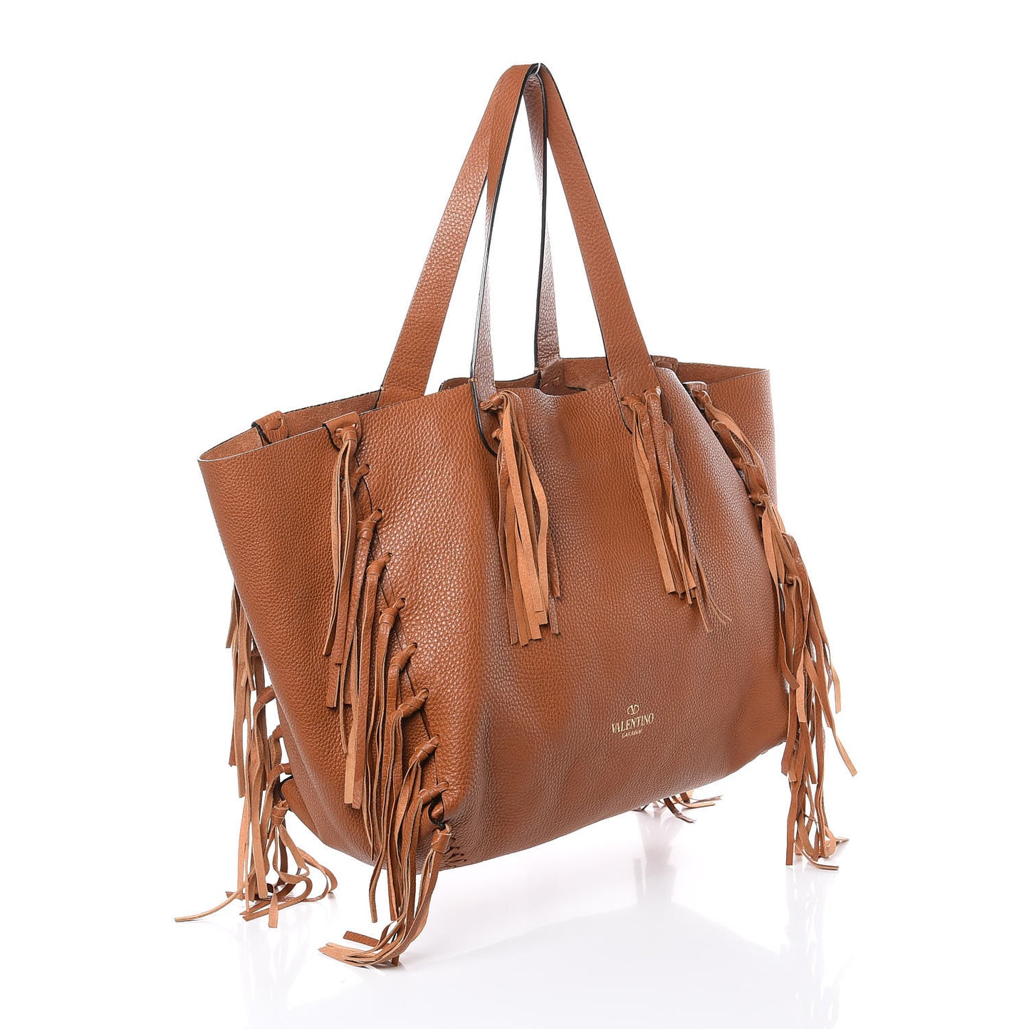 Grained Calfskin C-Rockee Fringe Tote Light Cuir