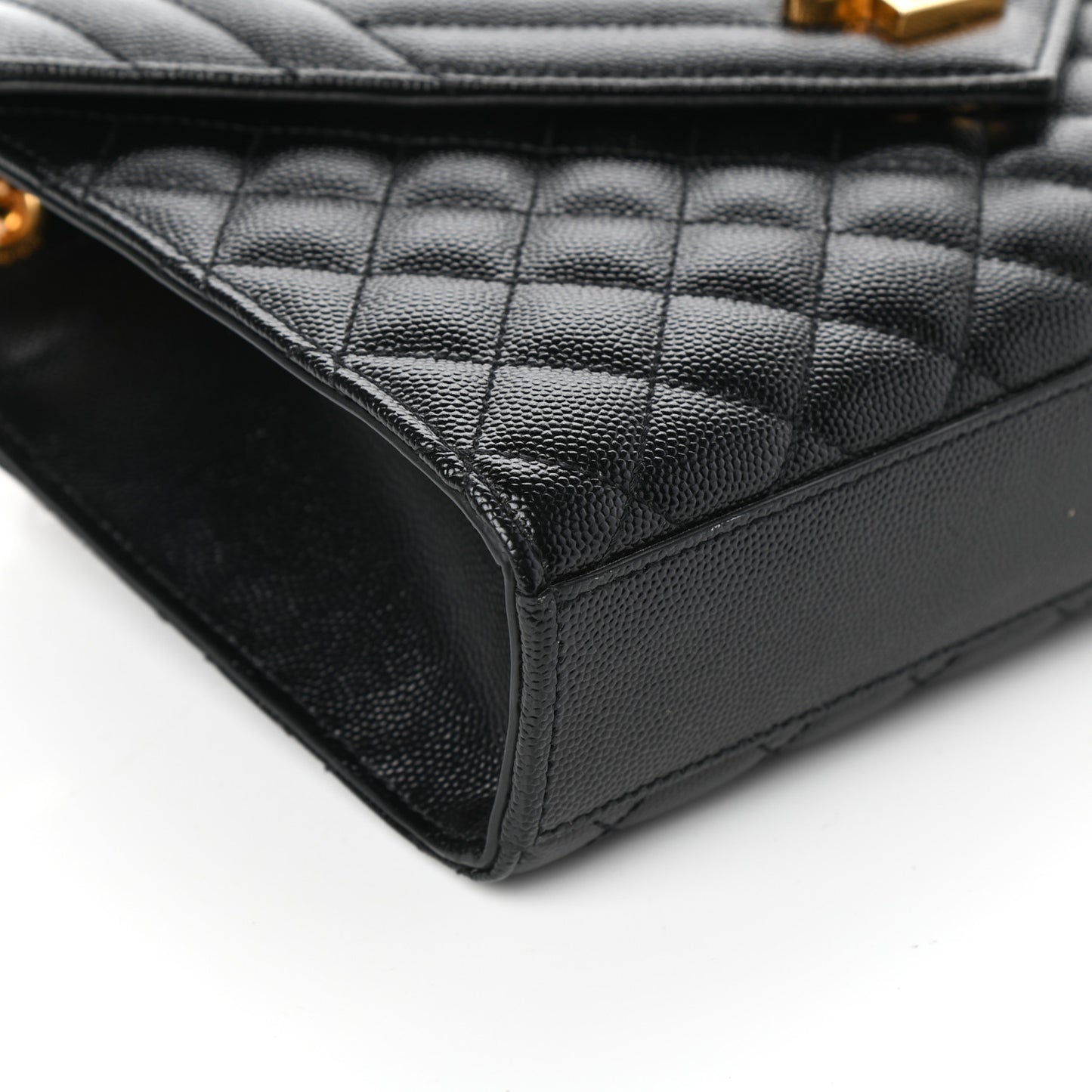 Grain De Poudre Textured Mixed Matelasse Triquilt Medium Monogram Satchel Black