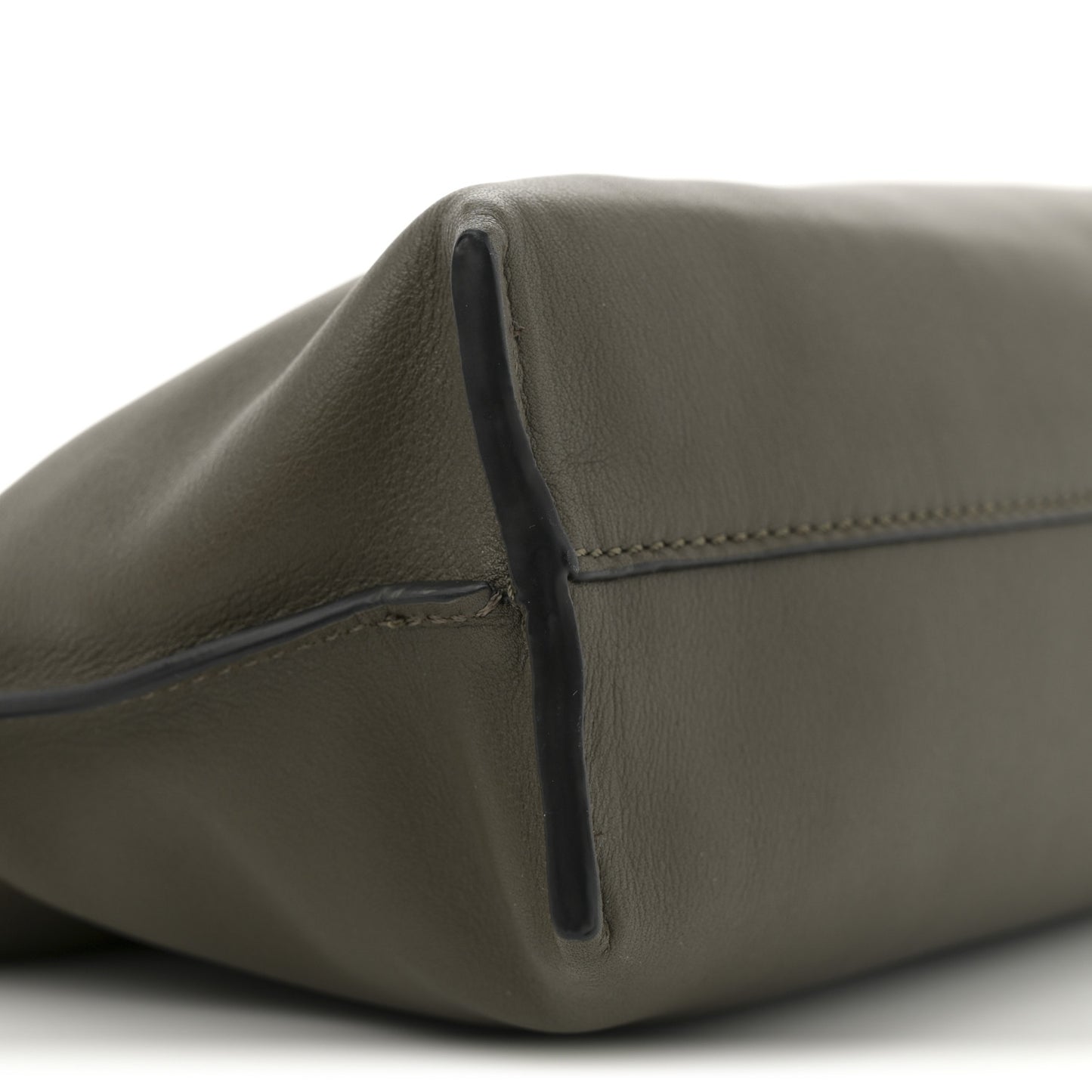 Calfskin Mini Flamenco Knot Clutch Dark Khaki