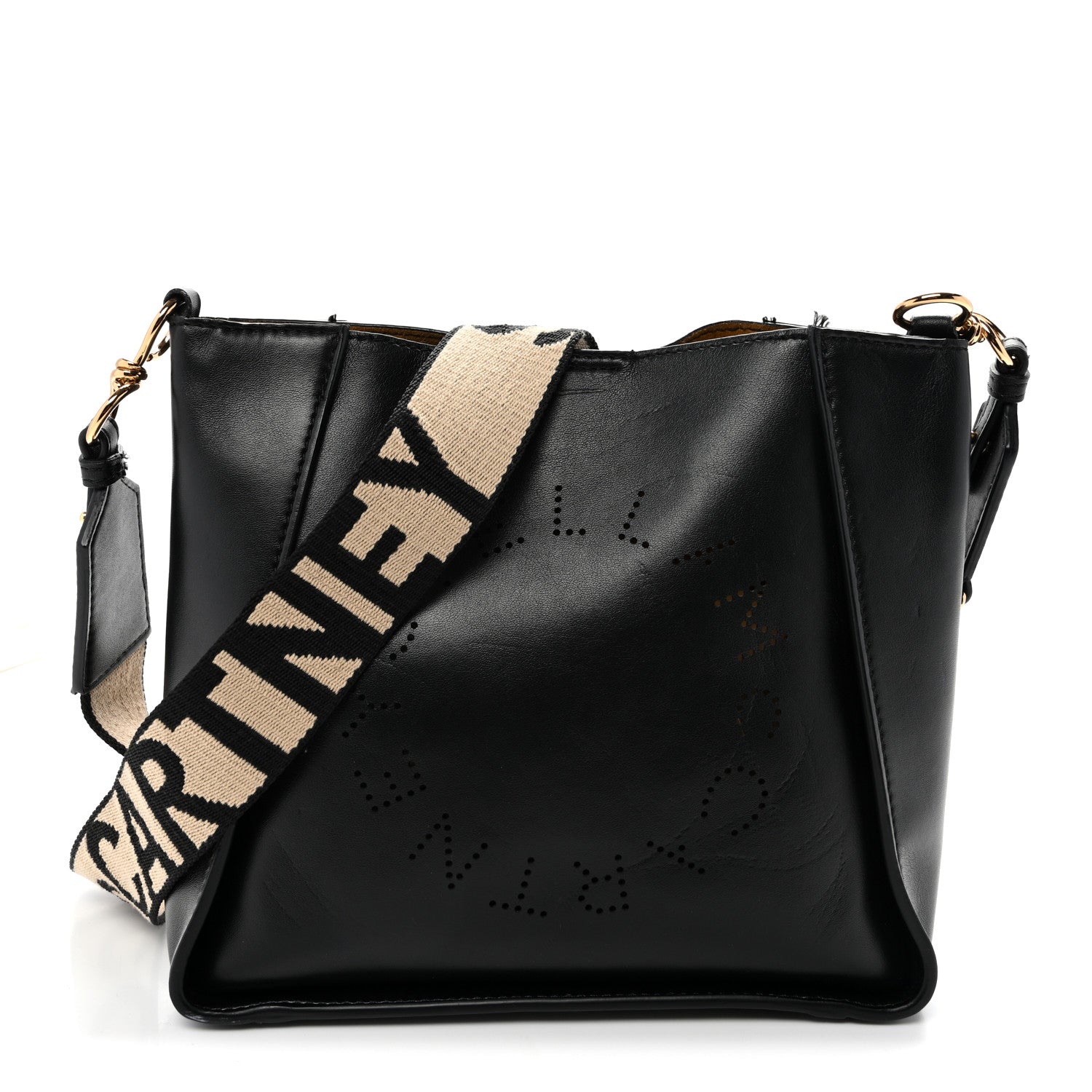 Stella McCartney Eco Alter Nappa Perforated Logo Mini Crossbody Black 1 of 11