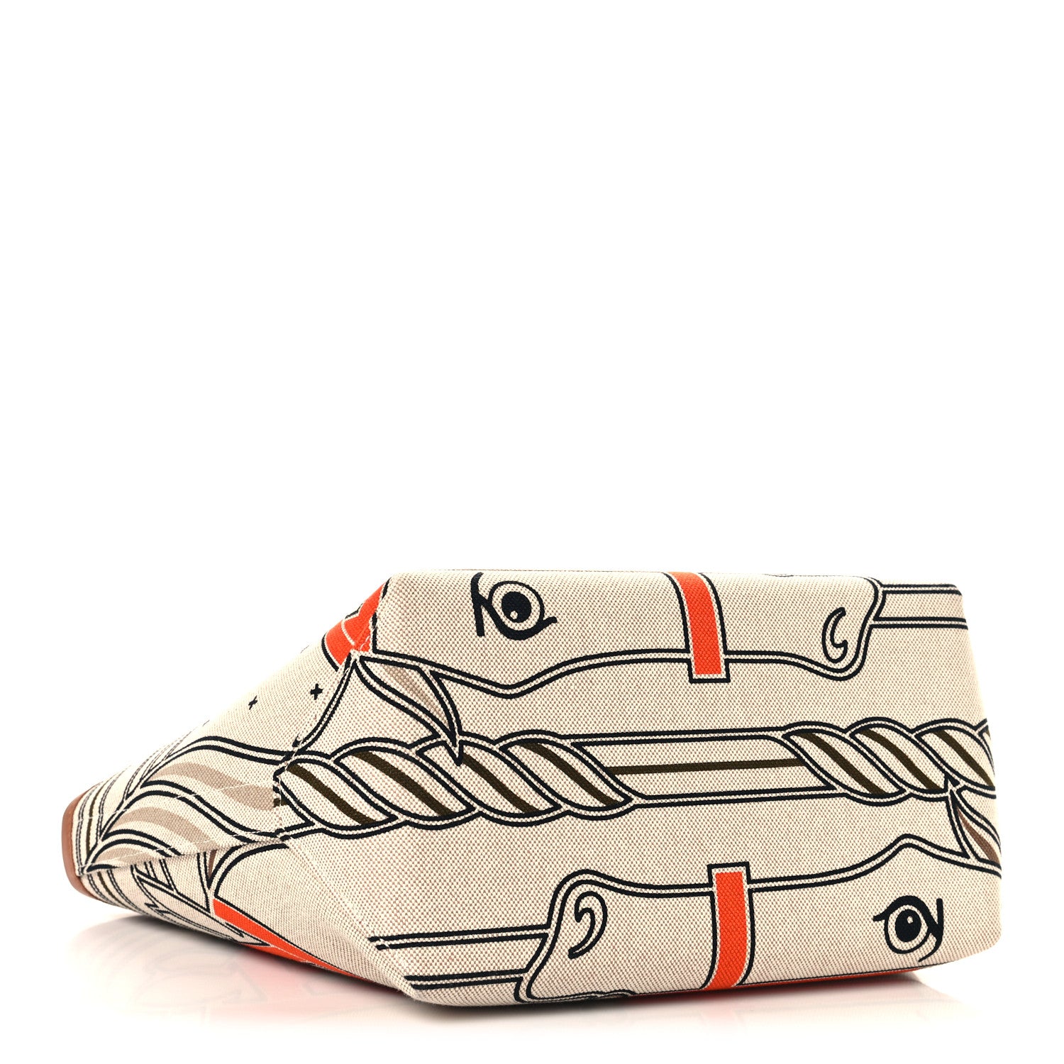 Hermes H Plume Canvas Swift Printed Quadrige au Fil Steeple 25 Bag Gris Beige Ecru Beige Gold 4 of 10
