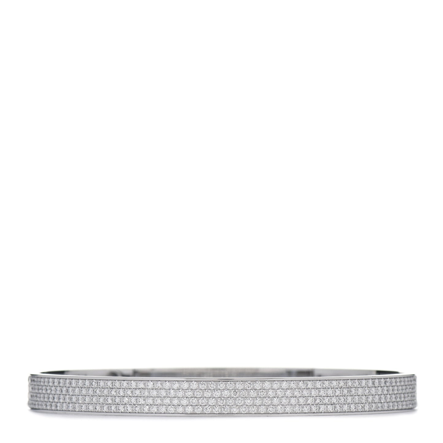 18K White Gold Diamond PM Collier De Chien Full Pave Bracelet LG
