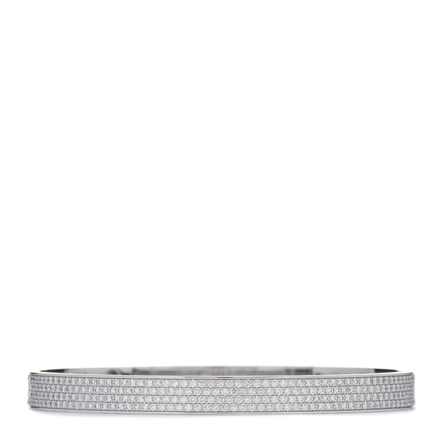 Hermes 18K White Gold Diamond PM Collier De Chien Full Pave Bracelet LG 3 of 5