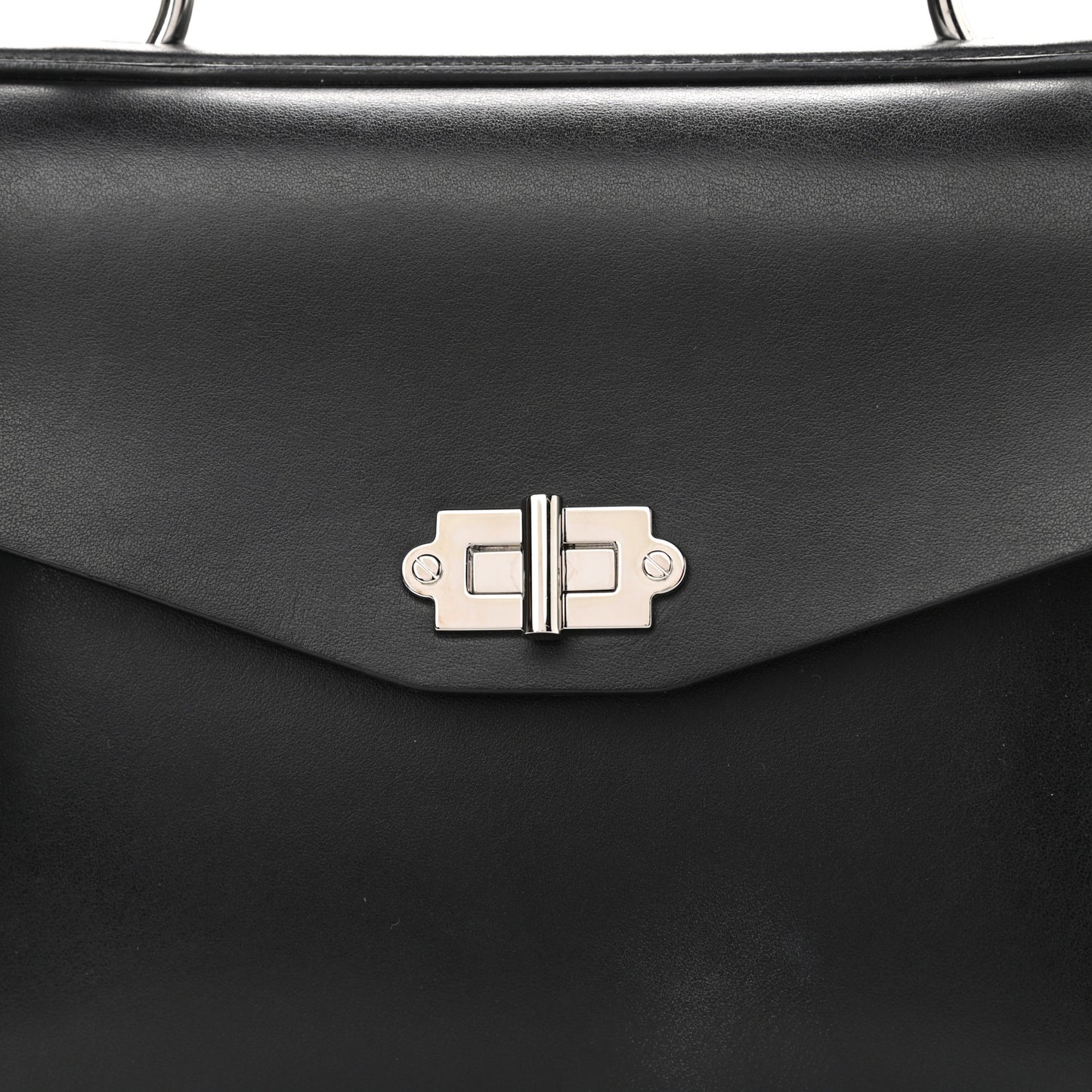 Calfskin Nubuck Medium Hava Top Handle Bag Black