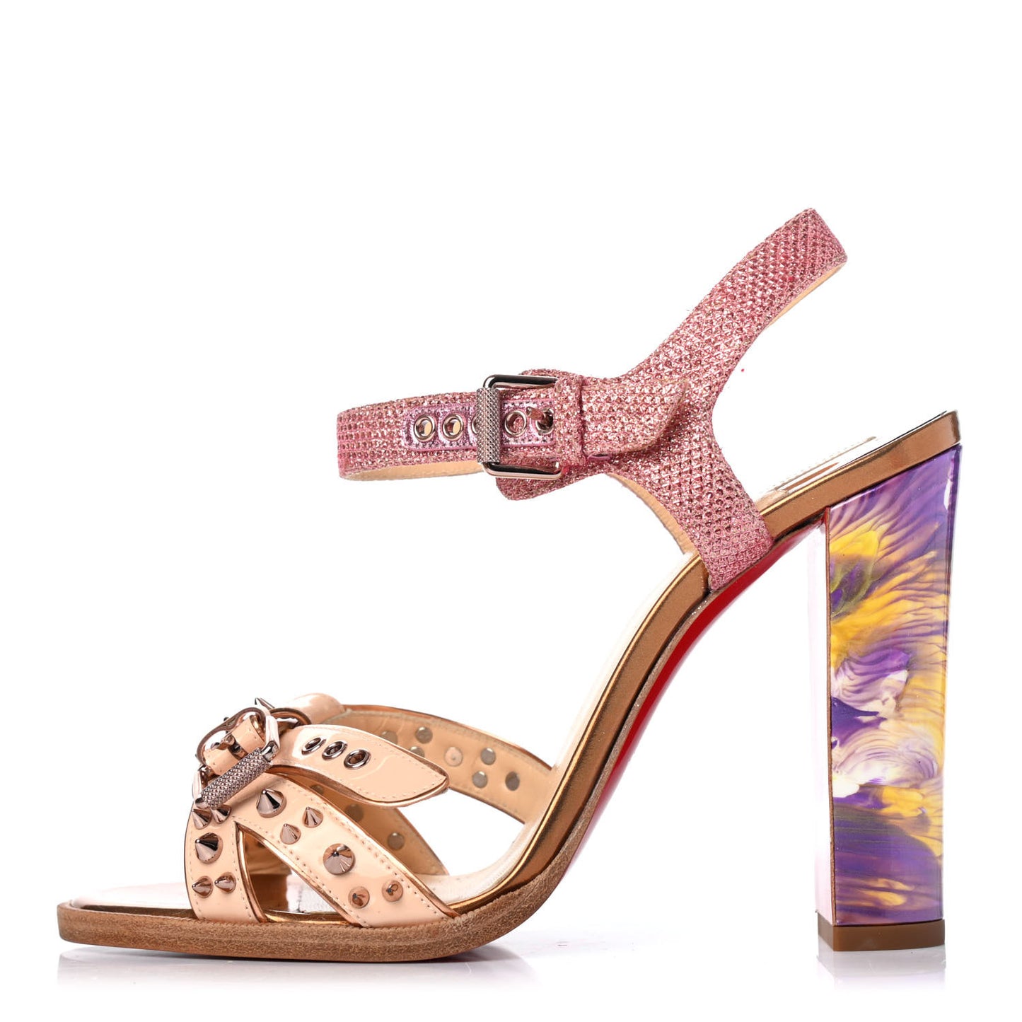 Patent Glitter Tisse Miss Roma 100 Sandals 38 Version Poudre