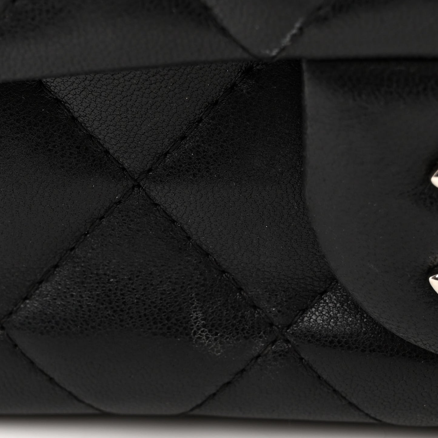 Lambskin Quilted Mini Rectangular Flap Black