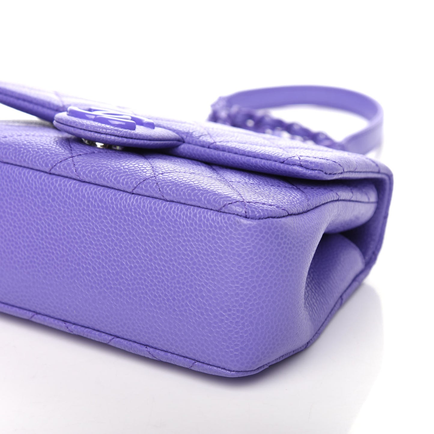 Caviar Quilted Incognito Mini Square Flap Purple