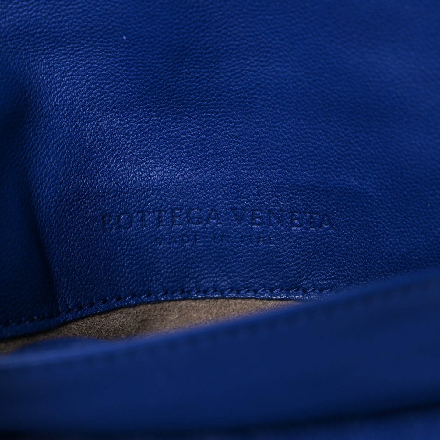 Nappa Intrecciato Small Chain Crossbody Cobalt