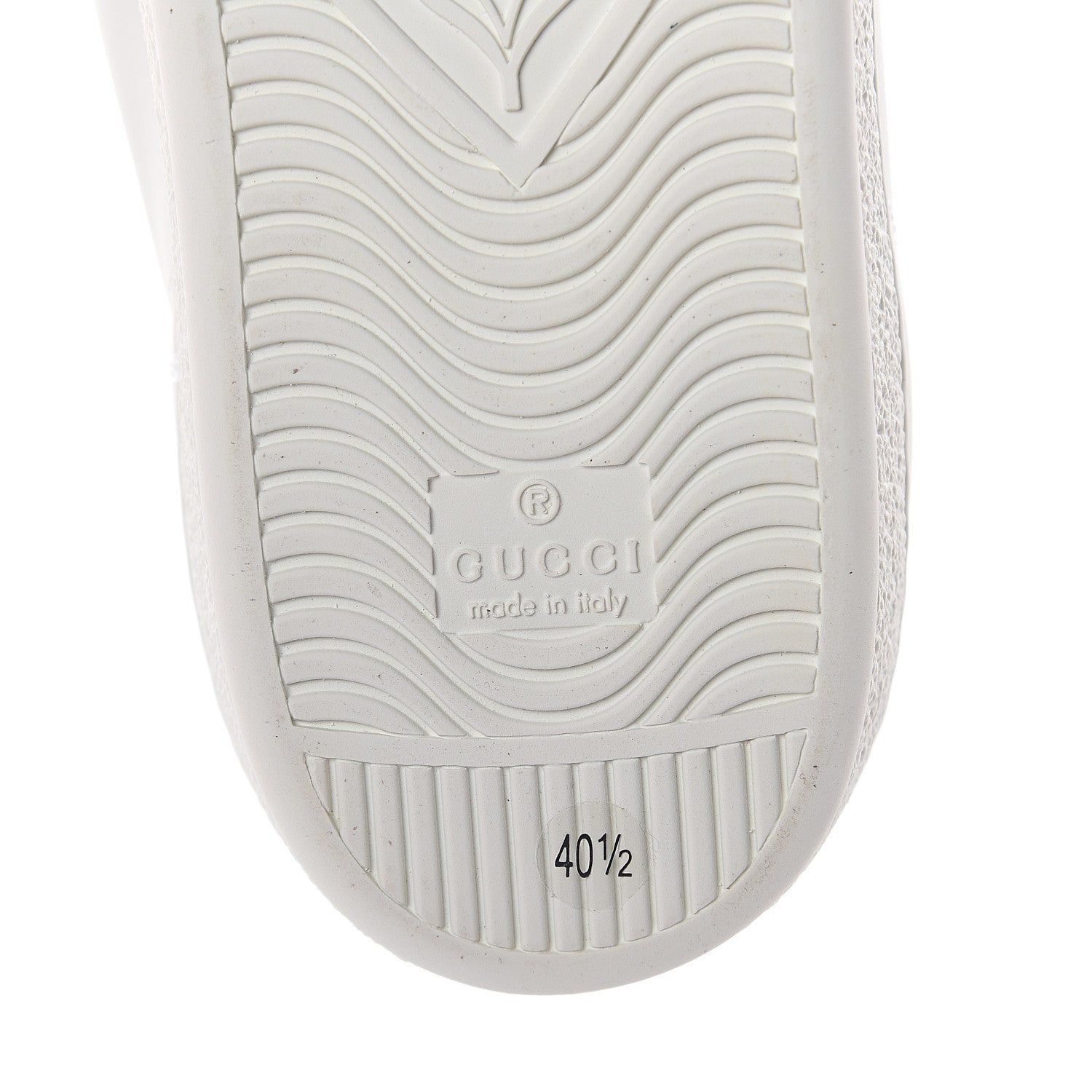 Gucci Calfskin Ayers Bee Embroidered Womens Ace Sneakers 40.5 White Green 7 of 7