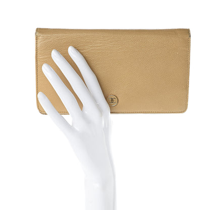 Chanel Grained Calfskin CC Button Yen Wallet Beige 2 of 20