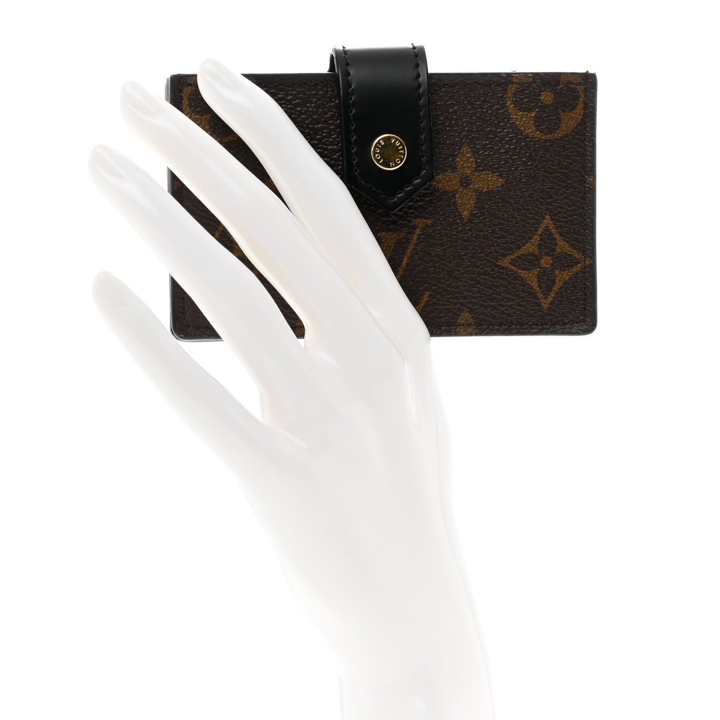 Monogram Gusset Card Holder Black