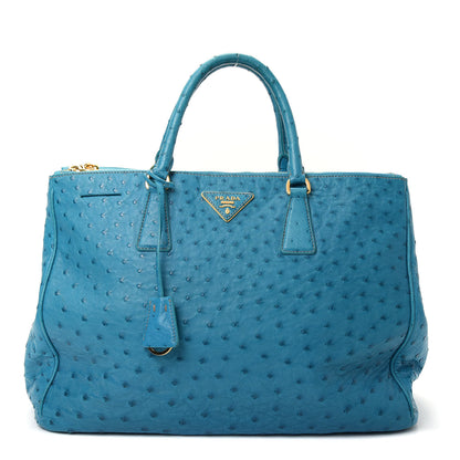 Prada Ostrich Medium Galleria Double Zip Tote Turchese 1 of 10