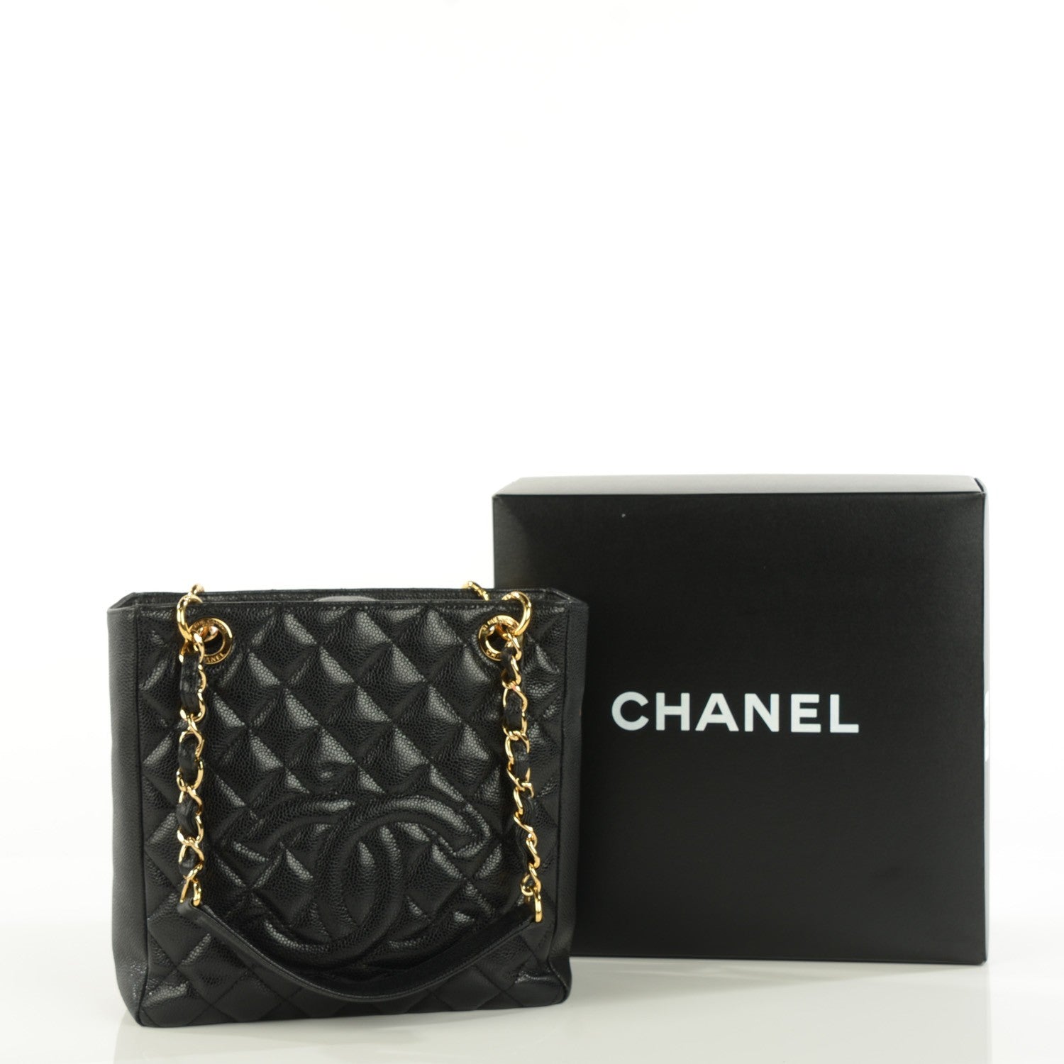 Chanel Caviar Quilted Petit Shopping Tote PST Black 8 of 9