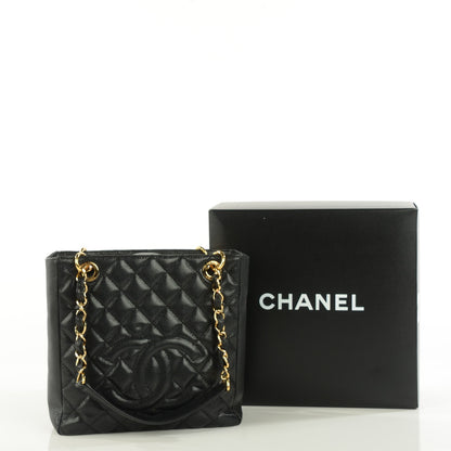 Chanel Caviar Quilted Petit Shopping Tote PST Black 8 of 9