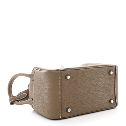 Hermes Taurillon Clemence Mini Lindy 20 Etoupe 4 of 11