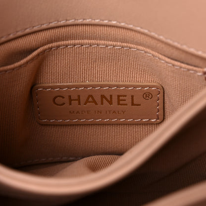 Chanel Calfskin Quilted Pearl Jewel Chain Flap Beige 6 of 10