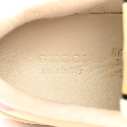 Gucci Calfskin GG Supreme Crystals Web Screener Sneakers 37.5 Beige Ebony Wild Rose 8 of 9