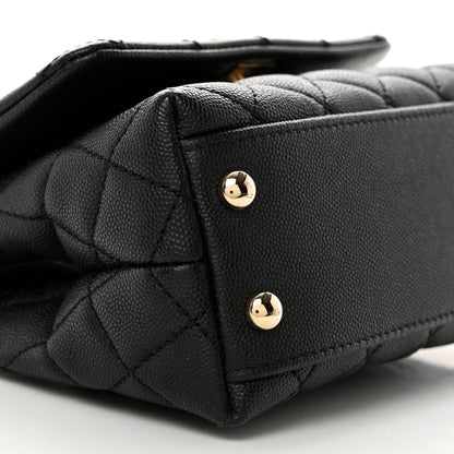 Chanel Caviar Lizard Embossed Quilted Extra Mini Coco Handle Flap Black 9 of 10