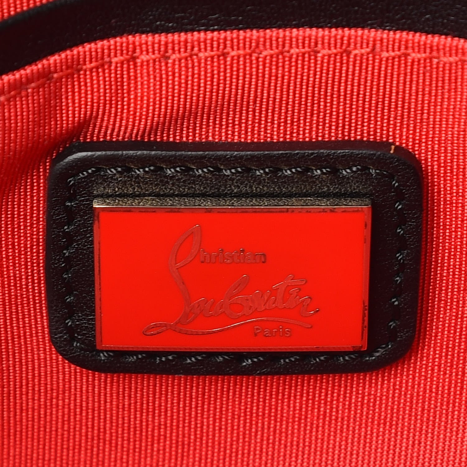 Christian Louboutin Calfskin Rougissime Flap Crossbody Clutch Black 7 of 10