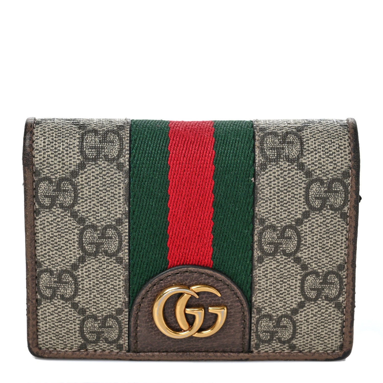Gucci X DISNEY GG Supreme Monogram Web Three Little Pigs Ophidia Card Case Wallet Beige New Acero 1 of 11