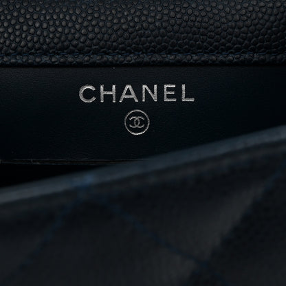 Chanel Caviar Quilted Extra Mini Wallet On Chain WOC Blue 6 of 10