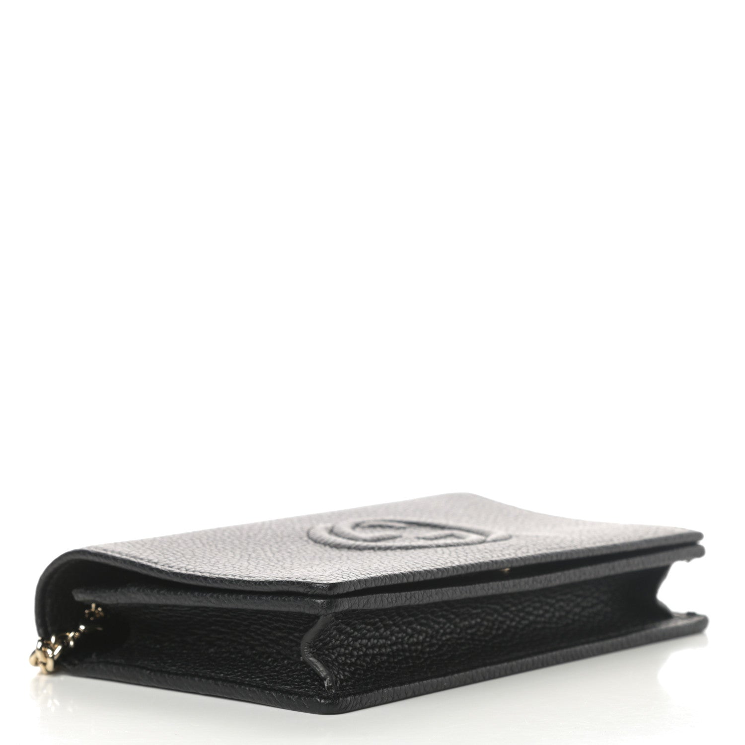 Gucci Pebbled Calfskin Soho Wallet on Chain Black 4 of 10