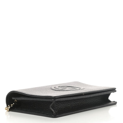 Gucci Pebbled Calfskin Soho Wallet on Chain Black 4 of 10