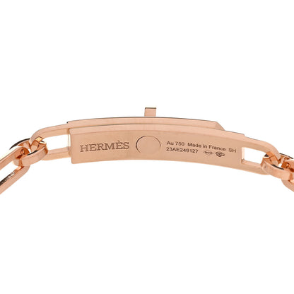Hermes 18K Rose Gold Diamond Pave PM Kelly Chaine Bracelet SH 4 of 4