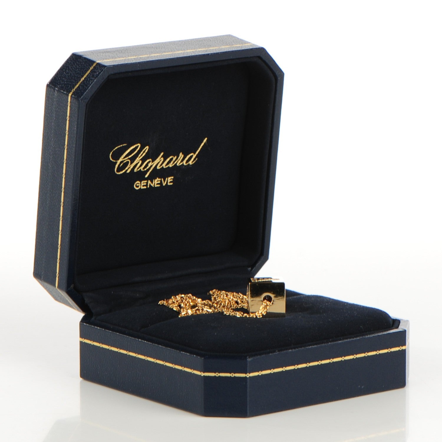Chopard 18K Yellow Gold Diamond Ice Cube Love Necklace 7 of 9