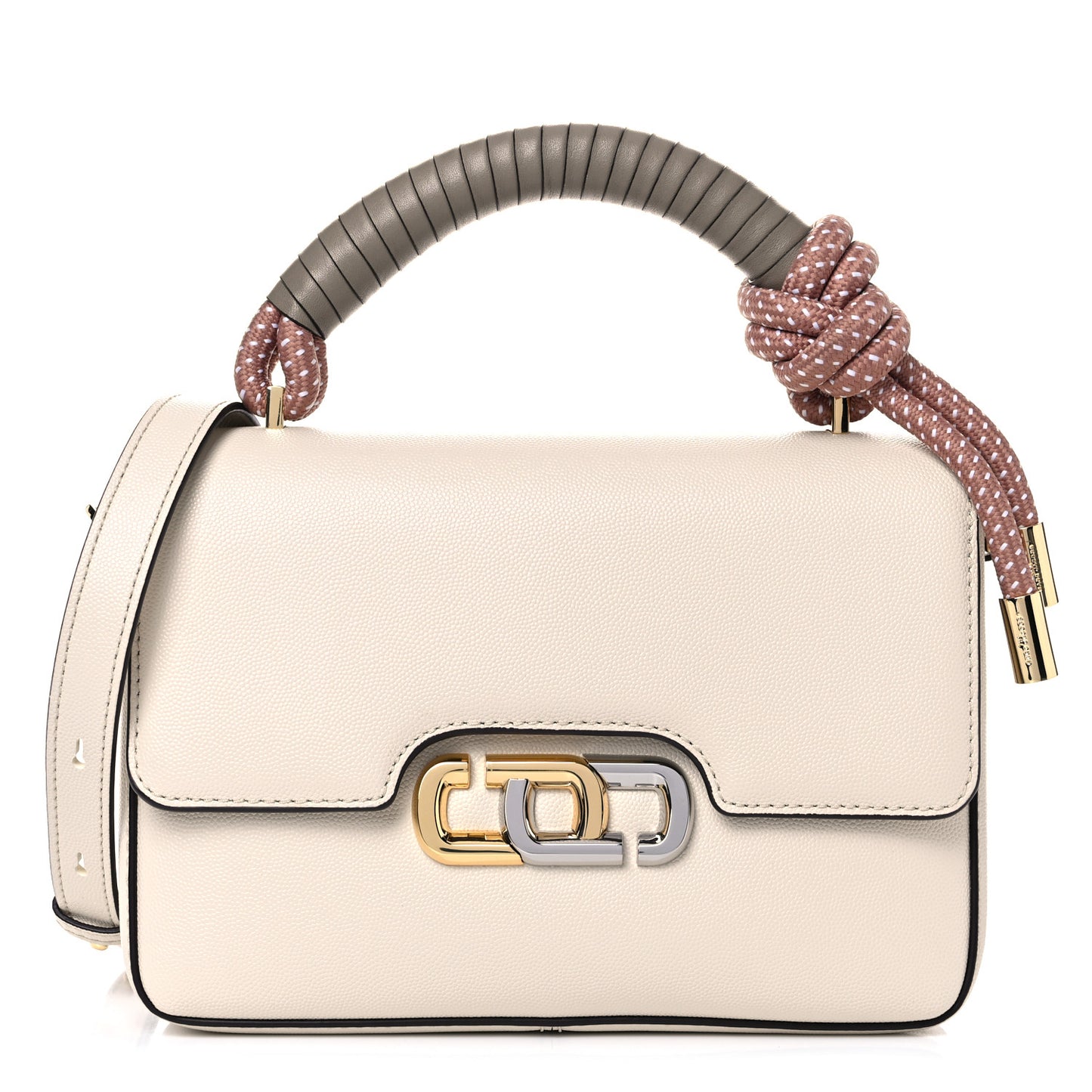 Textured Calfskin The J Link Shoulder Bag Ivory