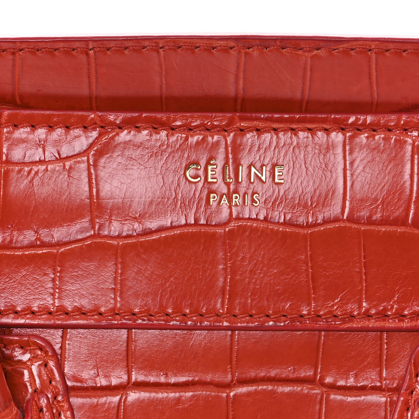 Crocodile Mini Luggage Vermillion