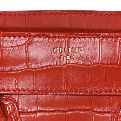 Celine Crocodile Mini Luggage Vermillion 7 of 10