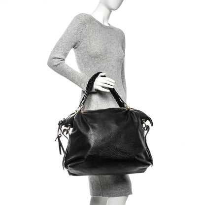 Gucci Leather Bamboo Bar Large Shoulder Bag Black 2 of 7