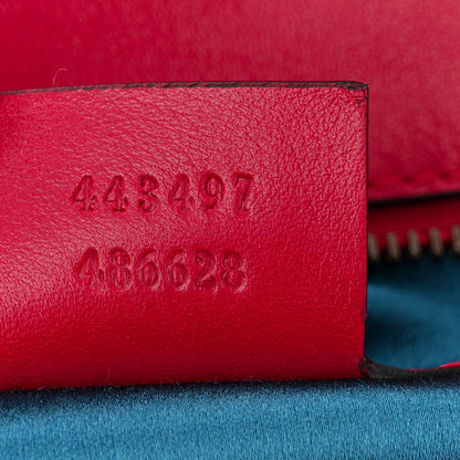 Gucci Velvet Matelasse Small GG Marmont Shoulder Bag Hibiscus Red 7 of 12