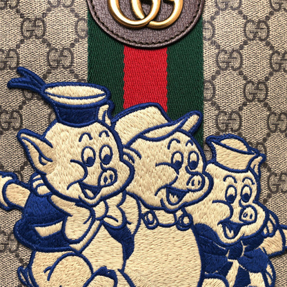 Gucci X DISNEY GG Supreme Monogram Web Three Little Pigs Ophidia Dome Backpack Beige New Acero 8 of 10