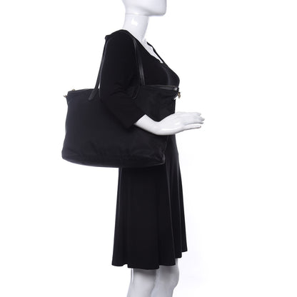 Prada Tessuto Nylon Saffiano Shopping Tote Black 2 of 15