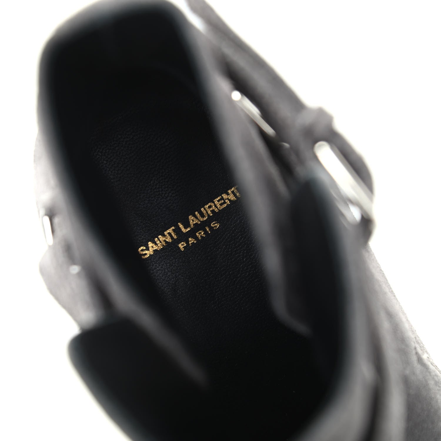 Saint Laurent Suede Womens Blake Ankle Boots 37 Grey 8 of 10