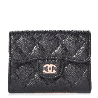 Chanel Caviar Quilted Flap Card Holder Wallet Black 1 of 9