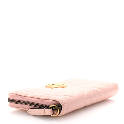 Gucci Calfskin Matelasse GG Marmont Zip Around Wallet Perfect Pink 4 of 6