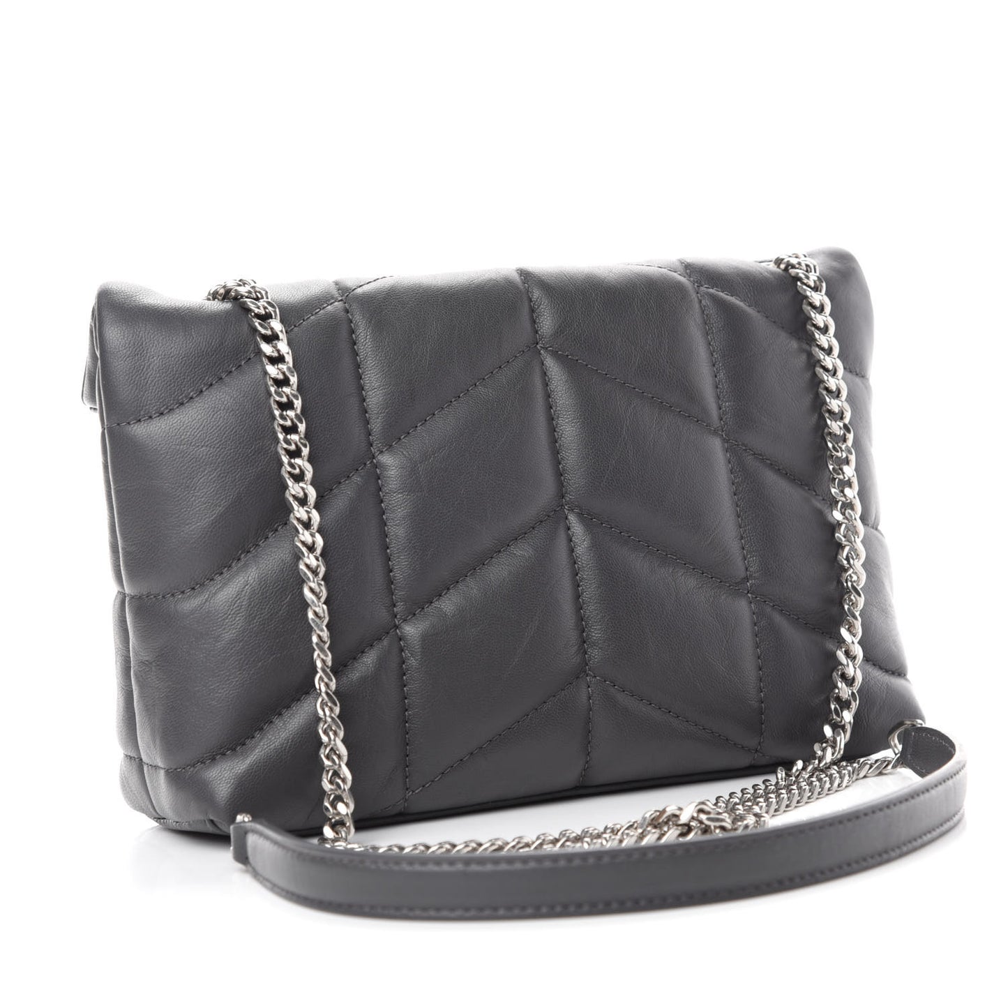 Lambskin Quilted Toy Loulou Puffer Monogram Chain Satchel Storm