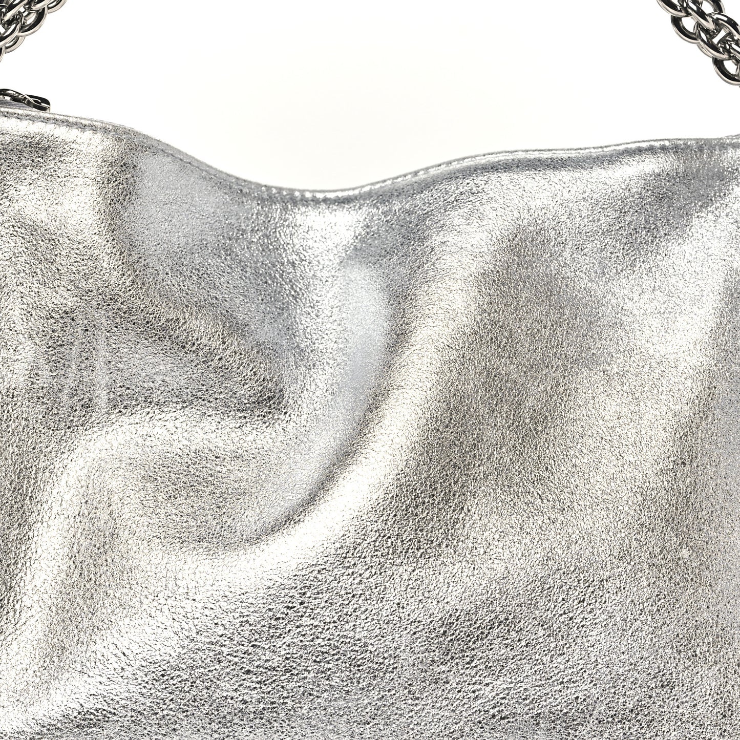 Metallic Goatskin Callie Mea Tassel Shoulder Bag Silver