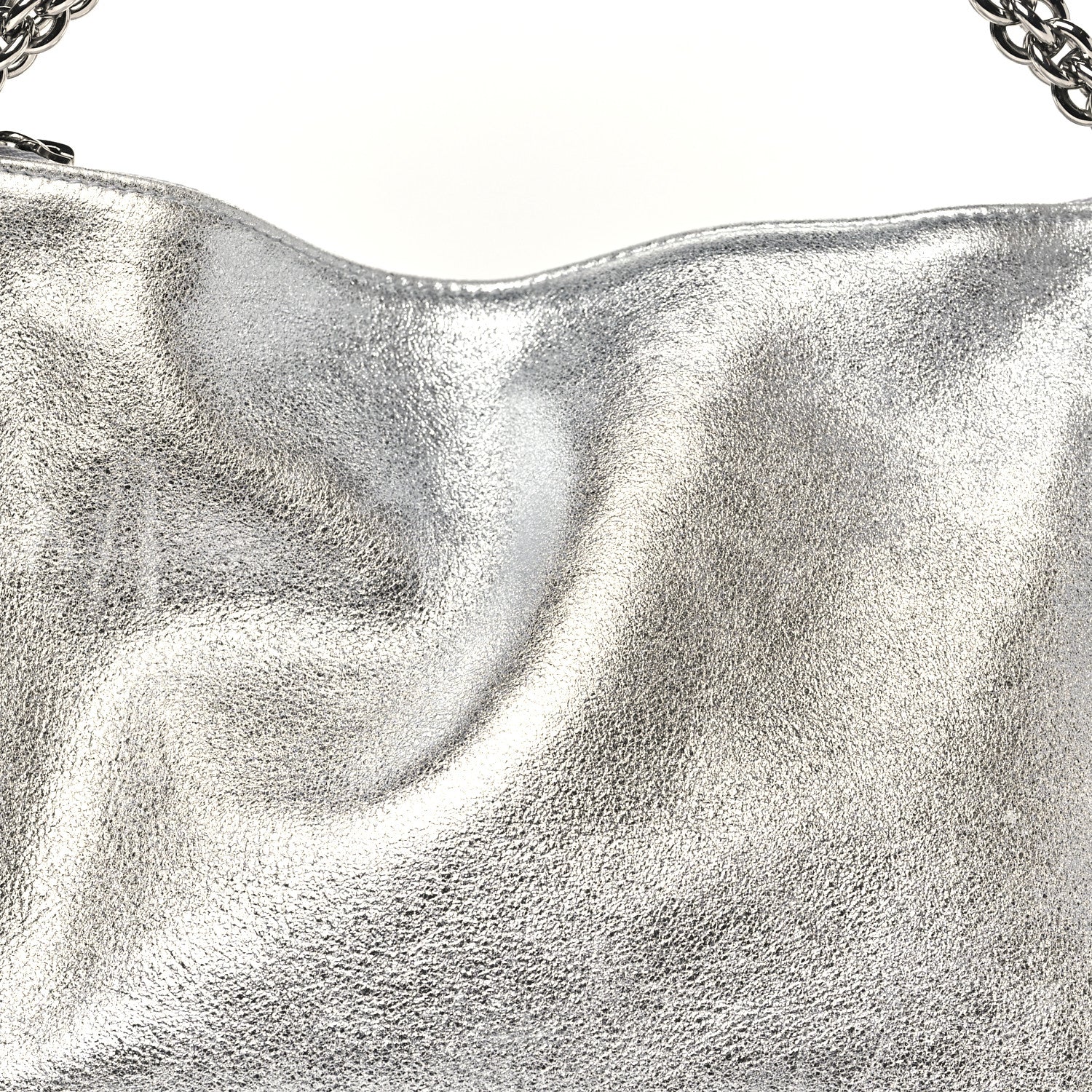 Jimmy Choo Metallic Goatskin Callie Mea Tassel Shoulder Bag Silver 7 of 10