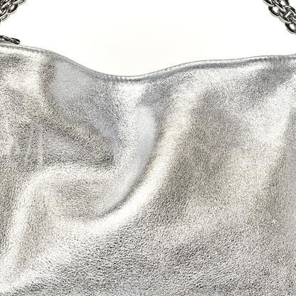 Jimmy Choo Metallic Goatskin Callie Mea Tassel Shoulder Bag Silver 7 of 10