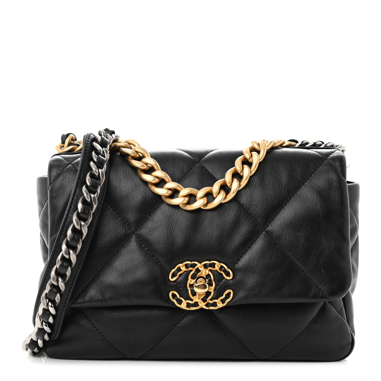 Chanel Goatskin Quilted Medium Chanel 19 Flap Black 1 of 11