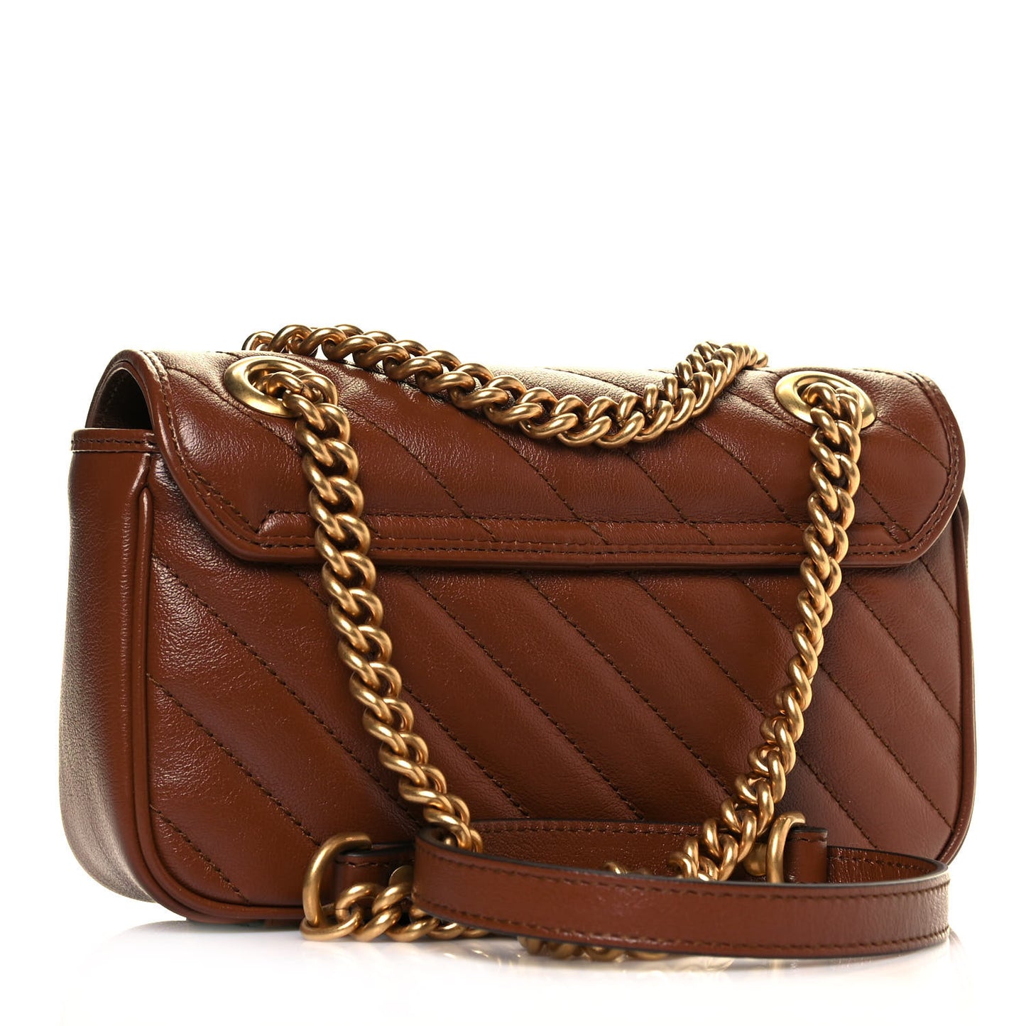 Azalea Calfskin Matelasse Diagonal Mini GG Marmont Shoulder Bag Cuir