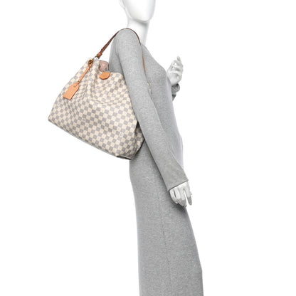 Louis Vuitton Damier Azur Graceful MM Rose Ballerine 2 of 11