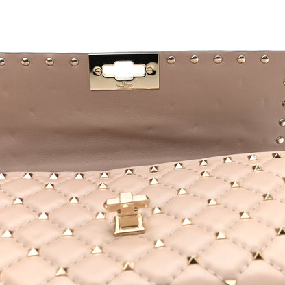Valentino Garavani Lambskin Rockstud Spike Wallet on Chain Poudre 10 of 10