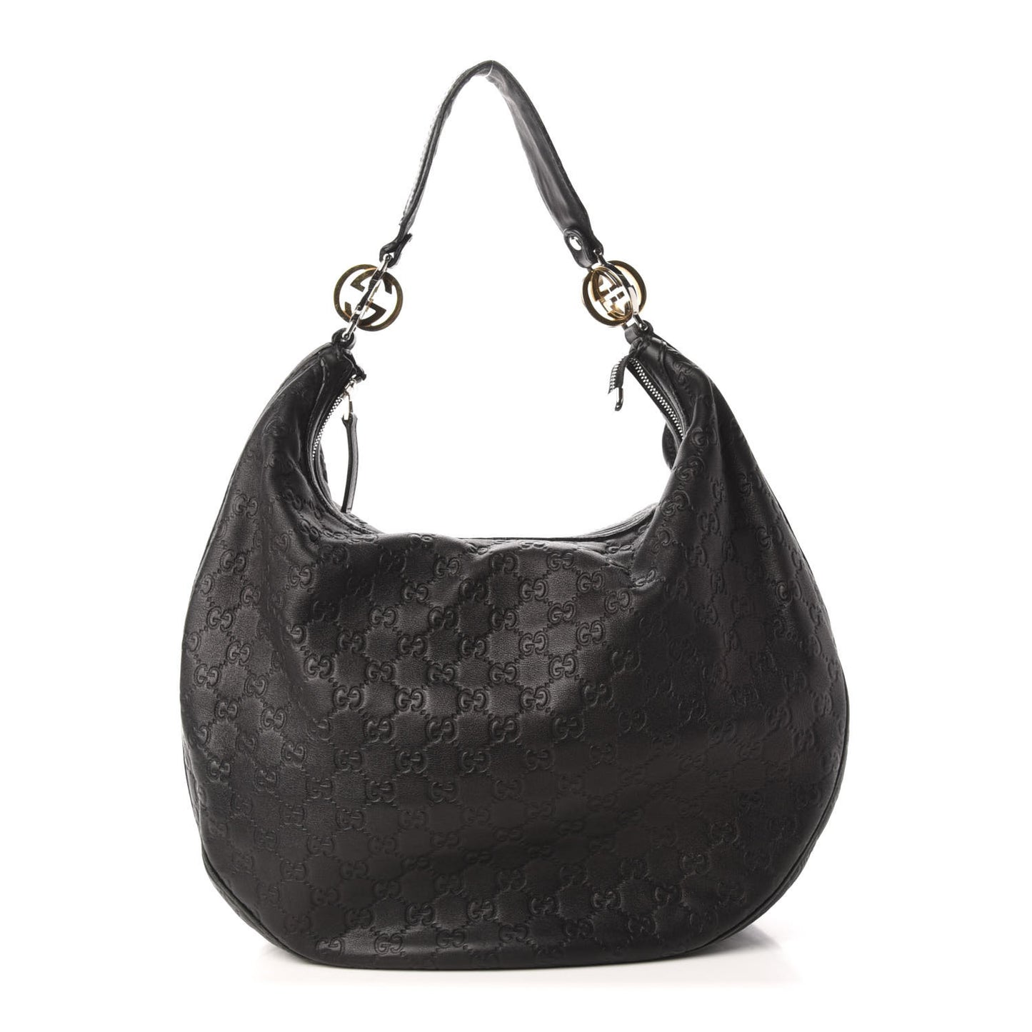 Guccissima Large GG Twins Hobo Black