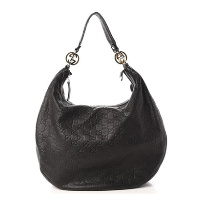 Gucci Guccissima Large GG Twins Hobo Black 1 of 14